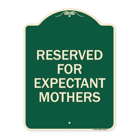 Signmission Reserved for Expectant Mothers Heavy-Gauge Aluminum Architectural Sign, 18" L, 24" H, G-1824-23412 A-DES-G-1824-23412